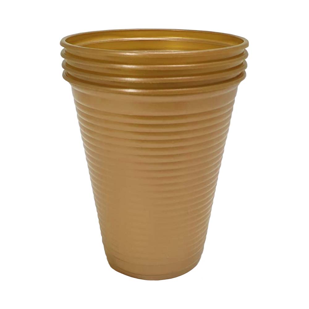 Copo Plástico Perolado Dourado 200ml c/50 - Bello