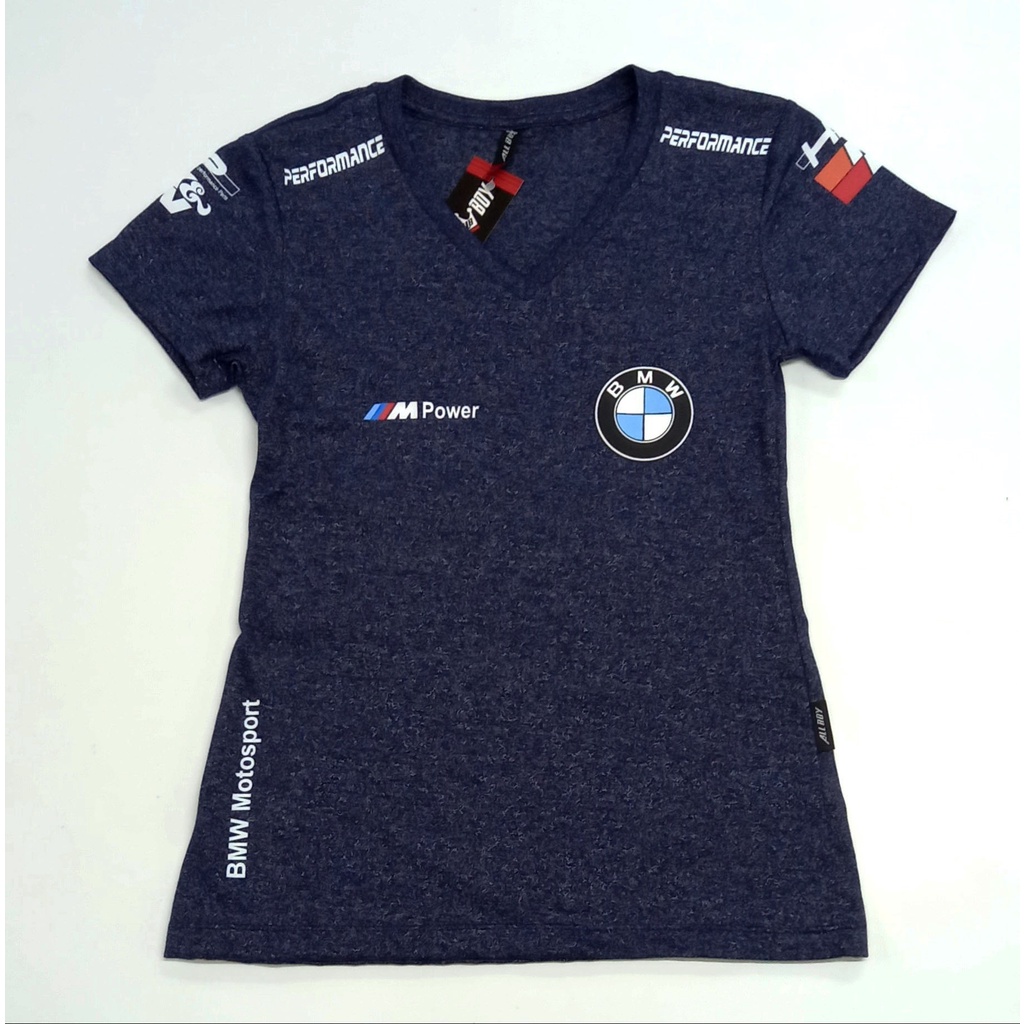 CAMISA BABY LOOK FEMININA BMW MOTORRAD AZUL MESCLA- 451