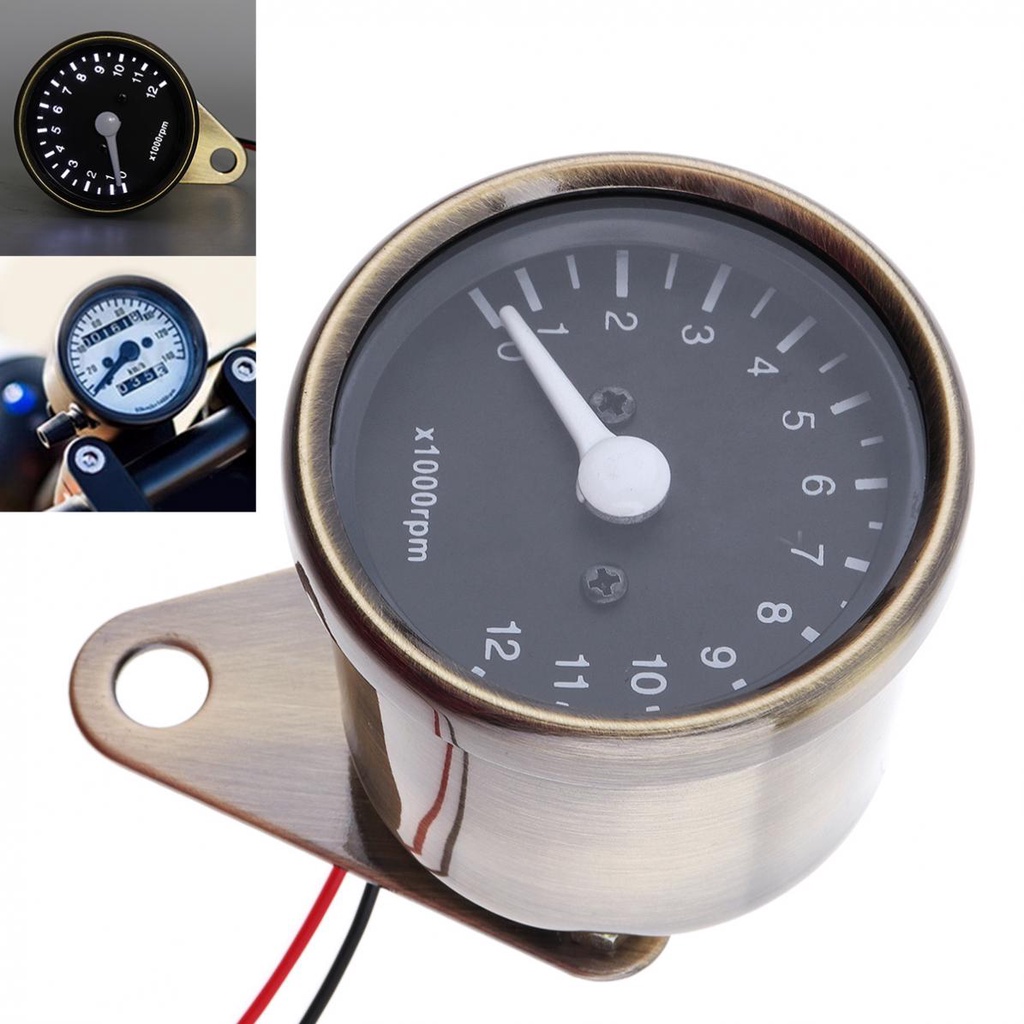 Bronze Amarelo Motocicleta Retrofit Medidor Tacômetro Mecânico Instrumento De