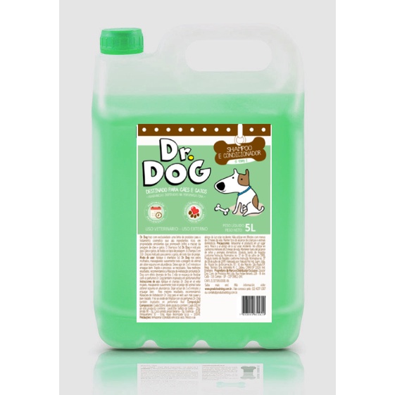 Shampoo e Condicionador 5L Cães Gatos Antialérgico, Não Irrita os Olhos, Lhasa apso, shih tzu, pug