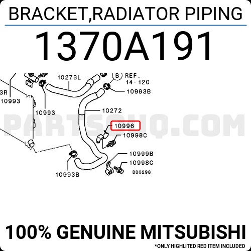 Suporte Mangueira Radiador Mitsubishi Lancer 08/17 1370a191