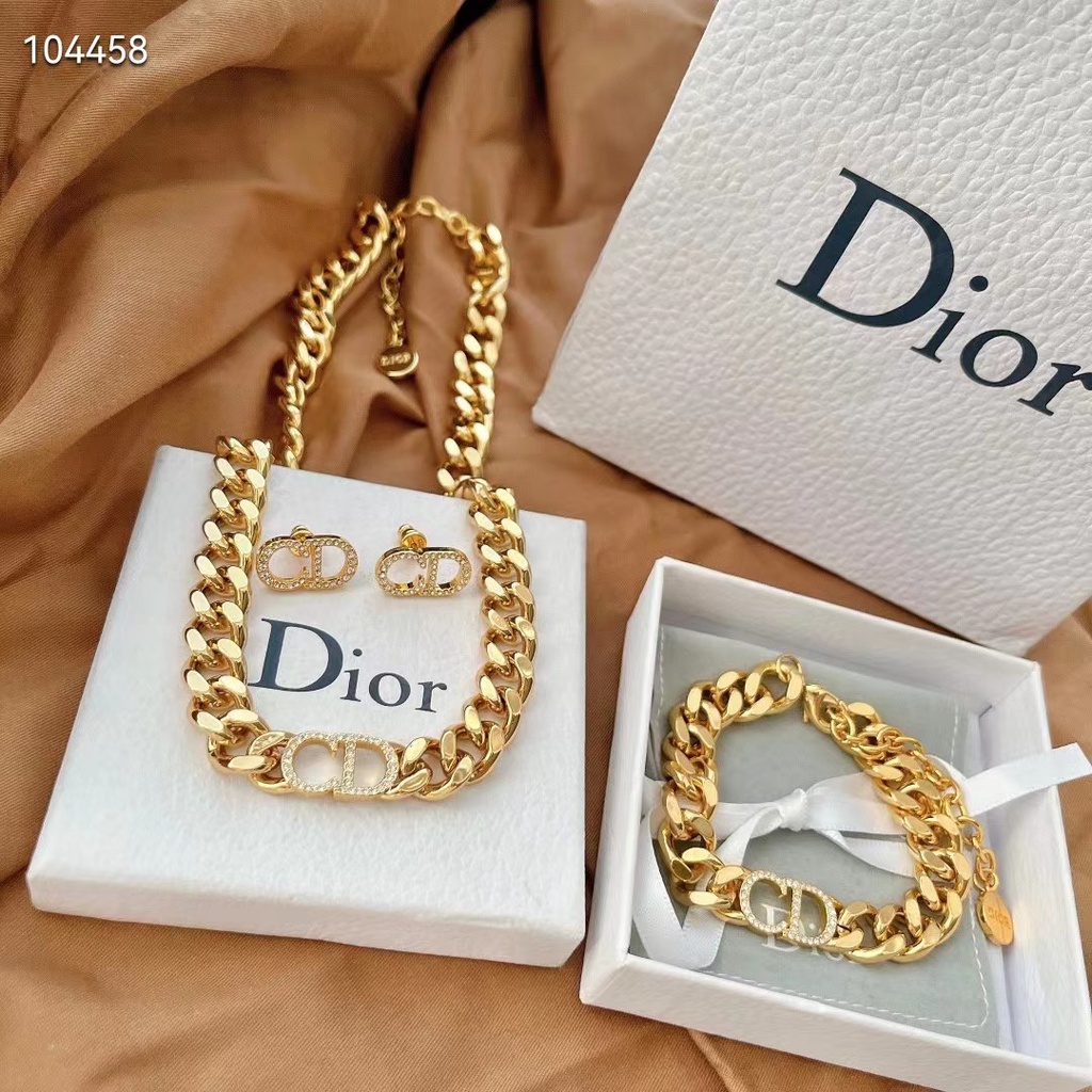 CD De Corrente Grossa Dior Pulseira De Diamante Completo