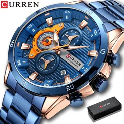 CURREN Marca Top Luxo Original Relógio Masculino Moda Criativos Esporte Casual Quartz Presente à prova d'água Relógios Masculinos 8402
