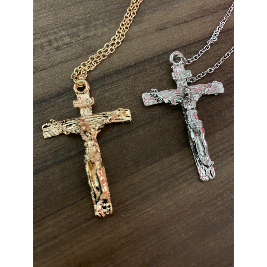 Colar Feminino Masculino Cruz Crucifixo