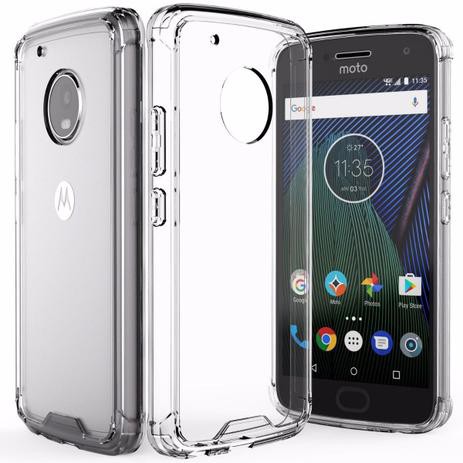 Capa Capinha Motorola Moto G5 Plus Case Anti Impacto Queda Com Borda Cantoneira Anti Shock Anti Quedas Silicone Transparente Silicone Alta Proteção