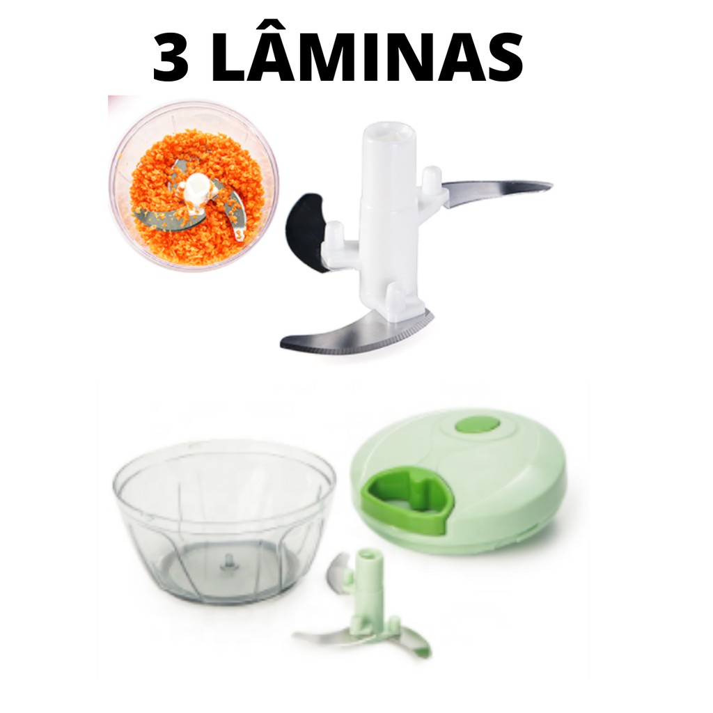 Triturador Cortador De Alho Legumes Manual Mini Processador