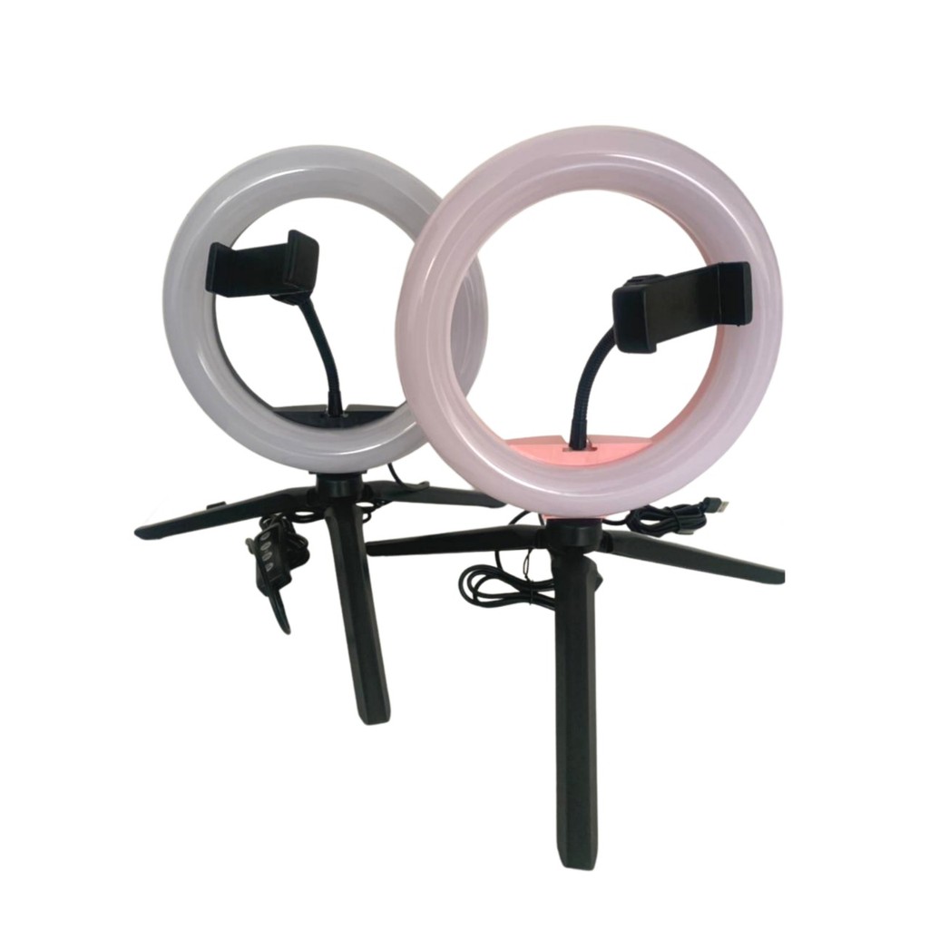 Kit 2 luminaeia Ring Light led de Mesa Iluminador com Mini Tripé