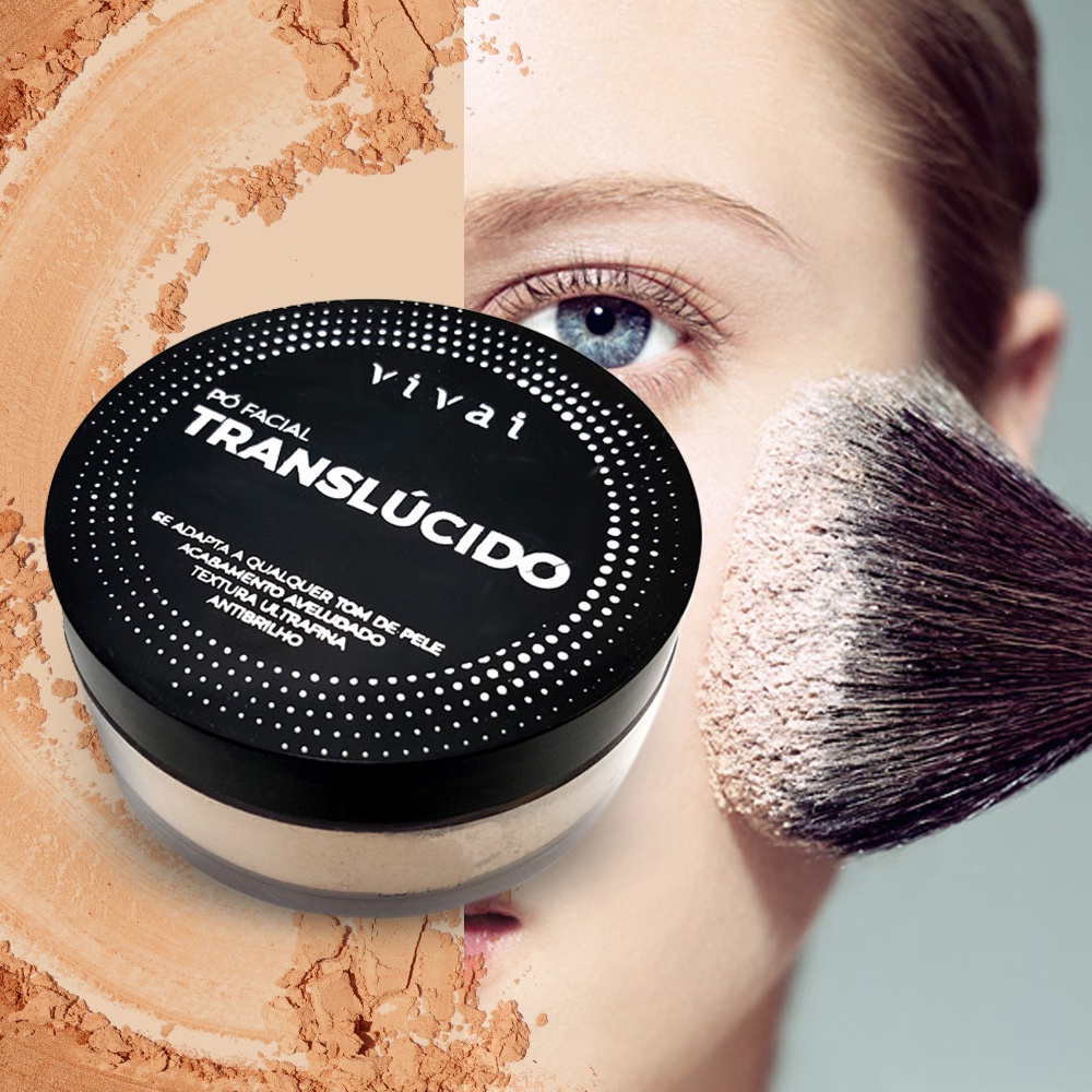 Pó Facial Translúcido Anti Brilho- Vivai em Oferta na Shopee