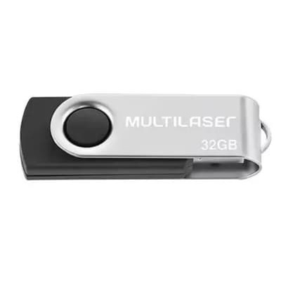 Pendrive Twist 2 32gb Pd589 Multilaser - Pen drive 32 gb twist preto usb 2.0 pd589 Multilaser