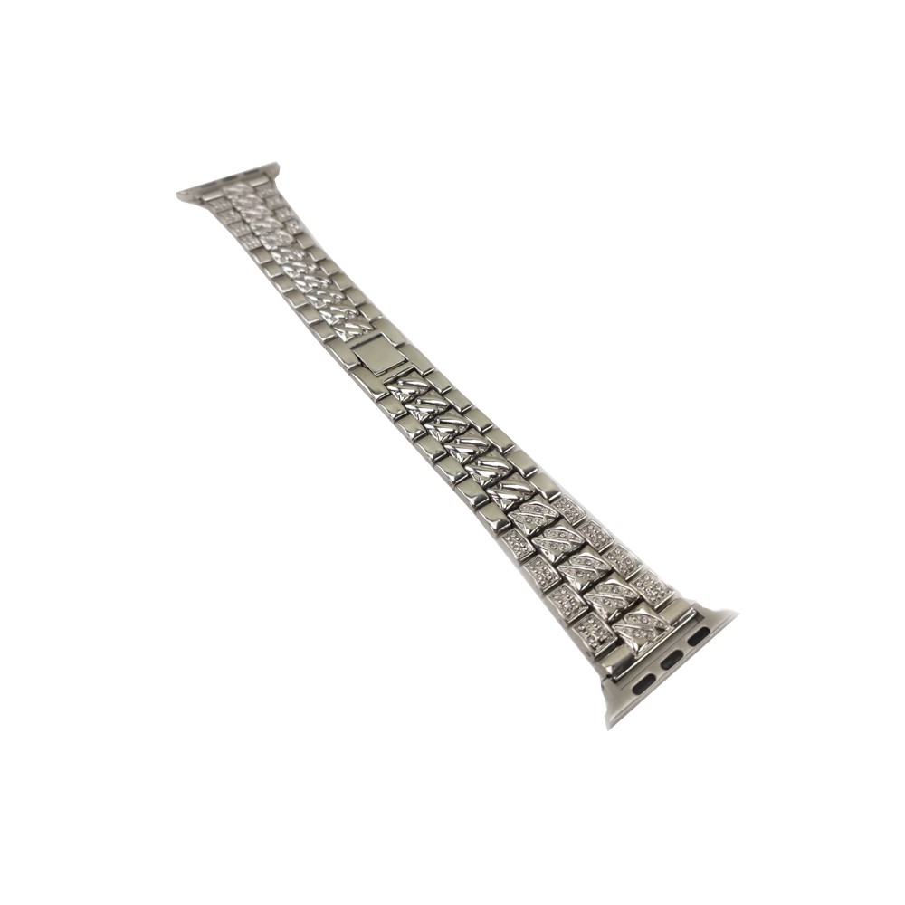 Pulseira Relogio Smartwatch Inteligentea Luxo Pedra Strass Smartband Aço 3 Elos