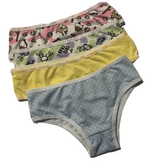 Kit 5 Calcinha Roupa Infantil Microfibra Romantic Menina Estampada Revenda Lingerie Menina