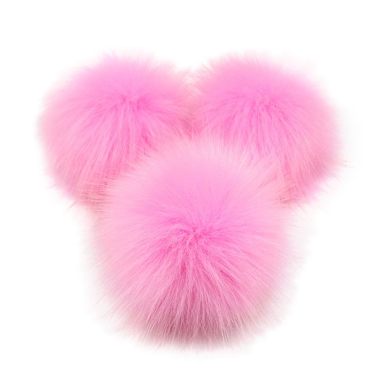 10cm DIY Artificial Faux Mink Fur Fluffy Pompom Ball Color sólido para Tejer Sombrero Zapatos Bufandas Bolso Bolso Encantos Adorno Azul Marino zkm 16 Colores 8 