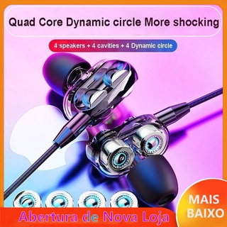 A4 Fone De Ouvido 9D Estéreo Hifi Com Fio 3.5mm Com Microfone Single/Dual Speaker esportivos Wired Headphones