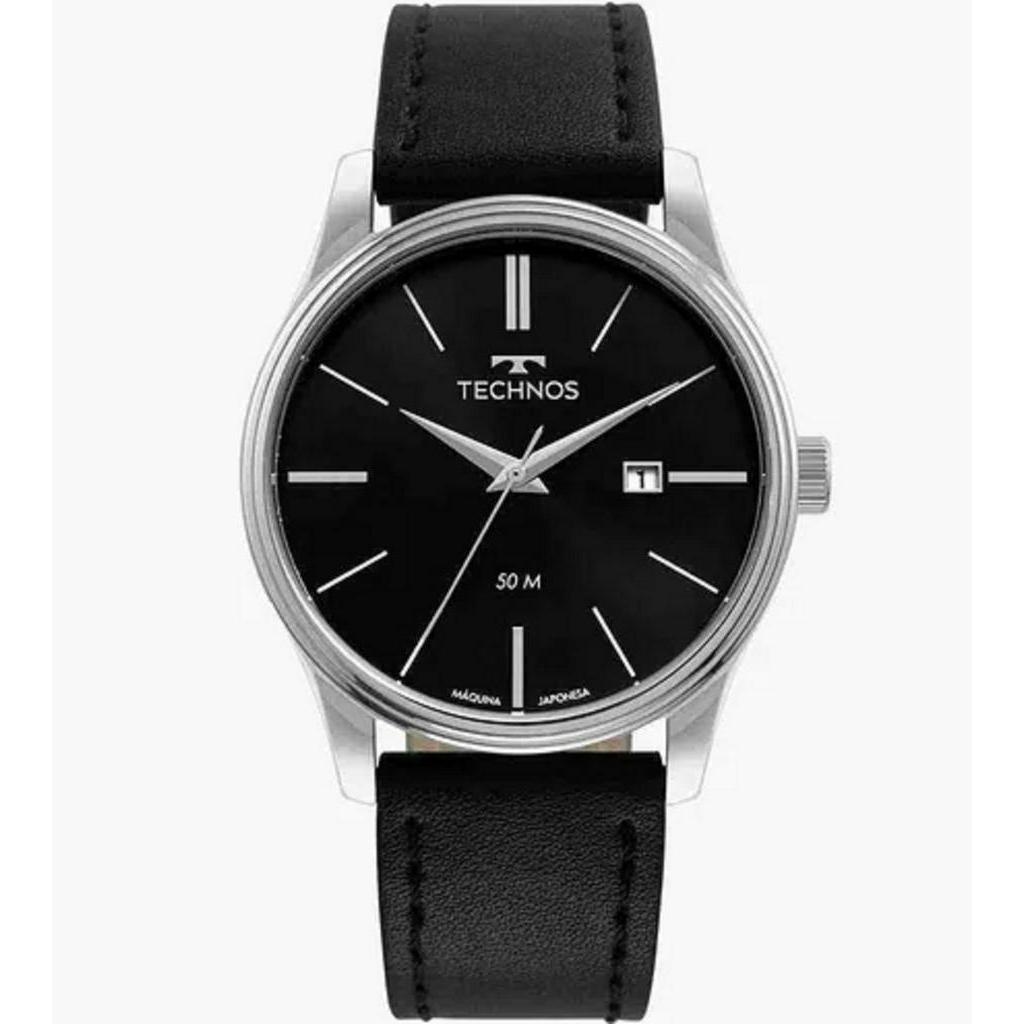 Relogio Masculino Technos original de couro social inox prova dagua ...