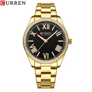CURREN Relógio Das Mulheres Marca Original Novo Ouro Luxo Criativo Grande Mostrador Moda Casual Esportes De Negócios Em Aço Inoxidável Quartzo À Prova D