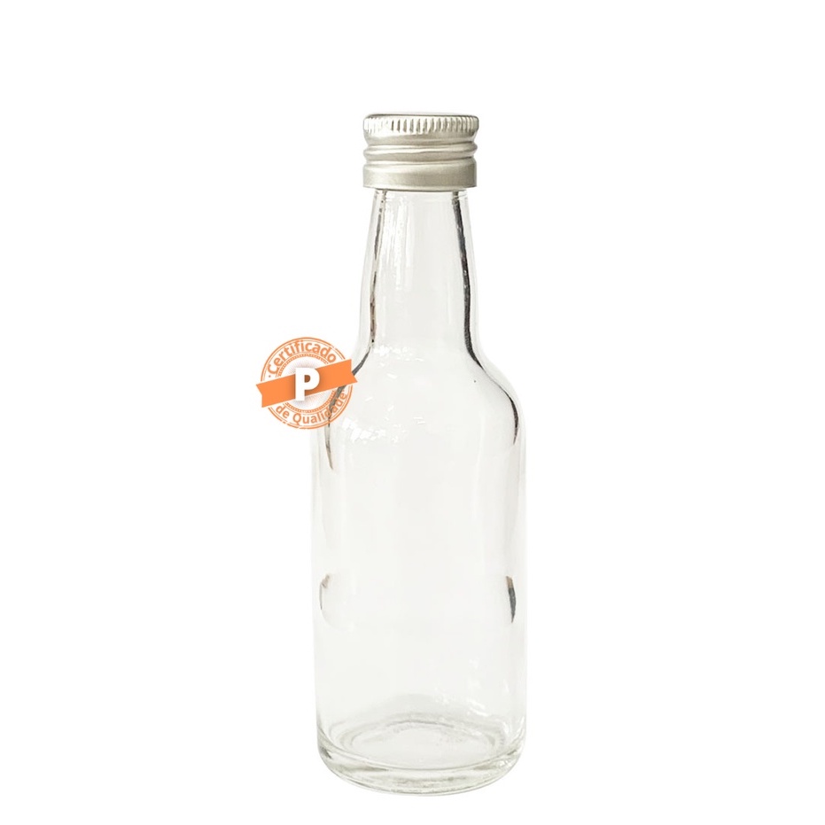 Frasco Miniatura 50ml C/ Tampa Alumínio (10 Unidades)
