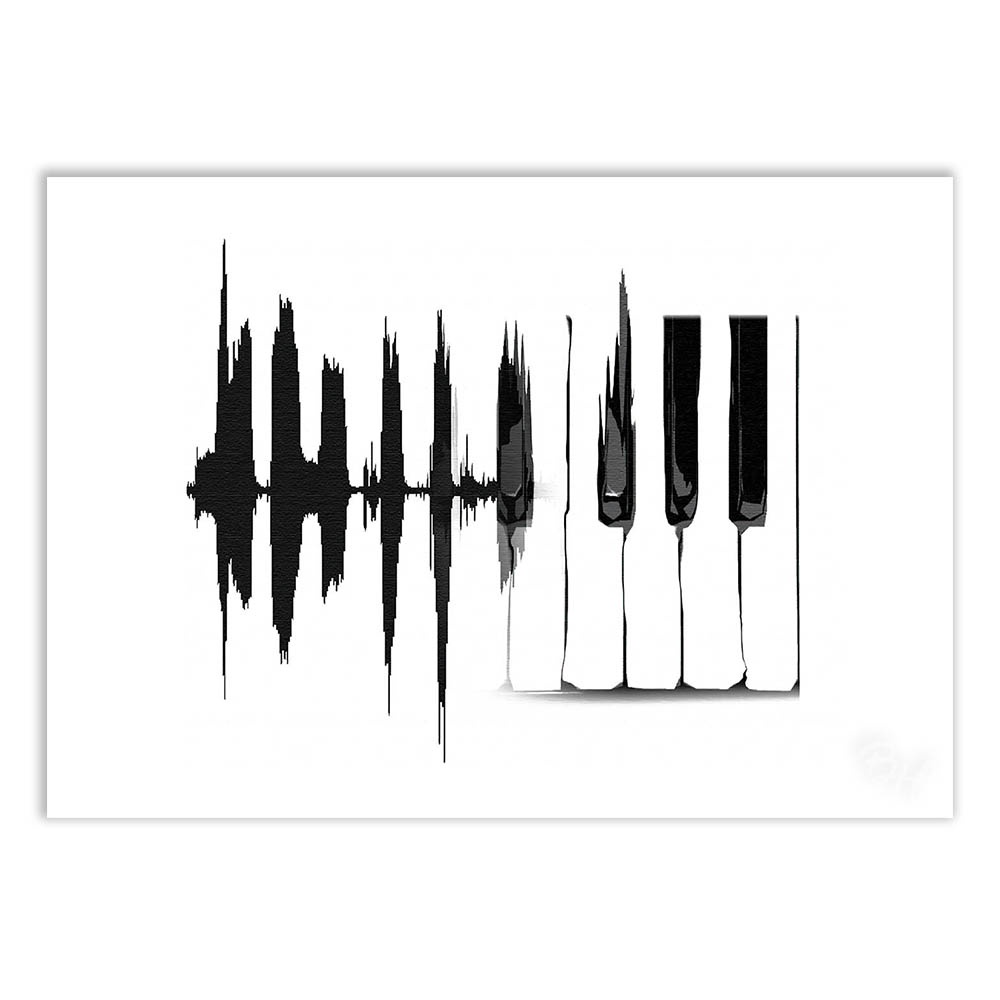 Quadro / Placa Decorativa Piano Musica Instrumento Musical Banda Teclado Decoração Poster