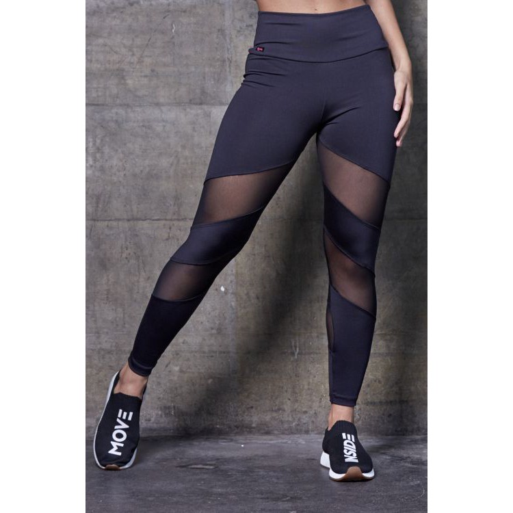 Calça Legging Leg Fitness Moda Academia Suplex Ginástica Tule lisa em Oferta na Shopee
