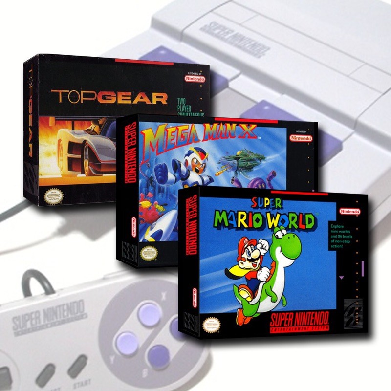 Caixas para jogos de fitas de Super Nintendo