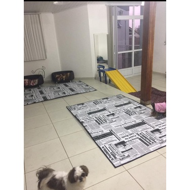 1 Tapete Higiênico Lavável 1.40x70 modelo jornal para cachorro, gato, coelho, porquinho da índia e pássaro.