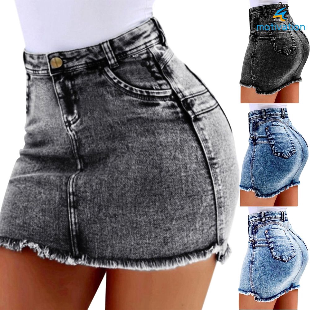 saia jeans apertada