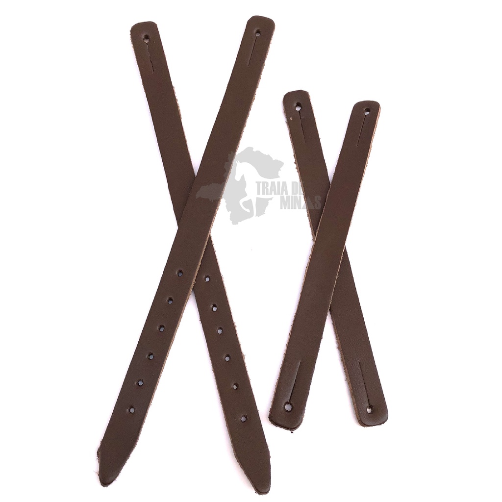 Kit Par Pai E Filho Esporas Serrilhada (INOX) +  Par Correias Tradicional de Couro Legitimo