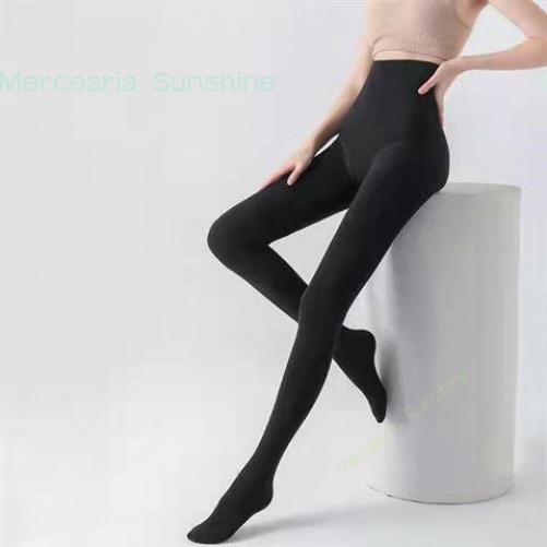 Meia Calça Fio 80 Preta Adulto Feminino com Pés sem pés Grossa Térmica Flanelada Frio Moda Prese/ DISPONÍVEL SOMENTE NA