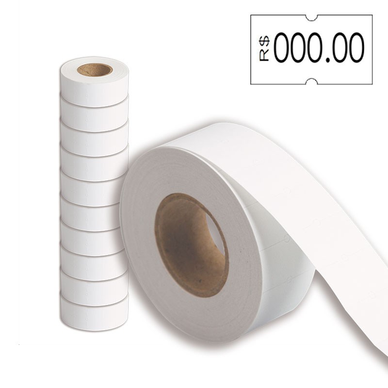 Etiqueta refil Etiquetadora Mac Len ML-9500 (21x12mm) - 10 rolos com 1000