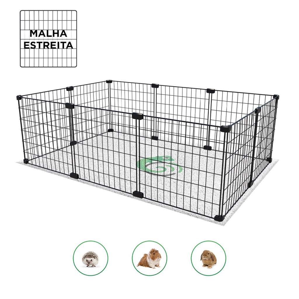Cercado Porquinho da Índia 60x90x30cm Ideal para Filhotes Malha 2,5cm Cercadinho Pet Aramado Viveiro