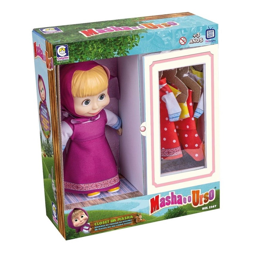 Boneca da Masha Closet com Vários Looks Cotiplás em Oferta na Shopee