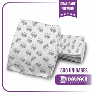 Saco para Hamburguer - 500 Unidades - AntiGordura - Saco de Papel em Oferta na Shopee
