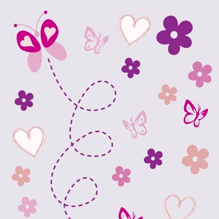 Papel De Parede Lavável Casual Teen Borboletas E Flores Lilás Adesivo Decoração Vinílico em Oferta na Shopee