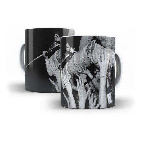 Caneca Branca de Cerâmica Nirvana Rock Kurt Cobain Cris Dave Mod 04