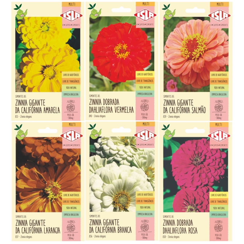Sementes de Flores Zinnia ou Adubo Bokashi - Semente de Flor Isla Multi |  Shopee Brasil