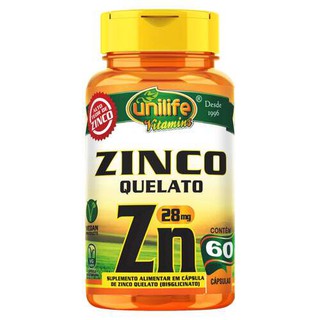 Zinco Quelato 60 Cápsulas 500mg - Unilife