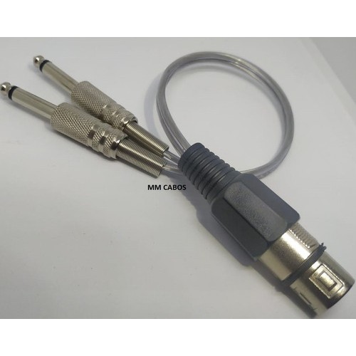Cabo Audio Xlr Splitter Y 30cm Xlr Dmx Fêmea X 2 P10 Mono em Oferta na Shopee