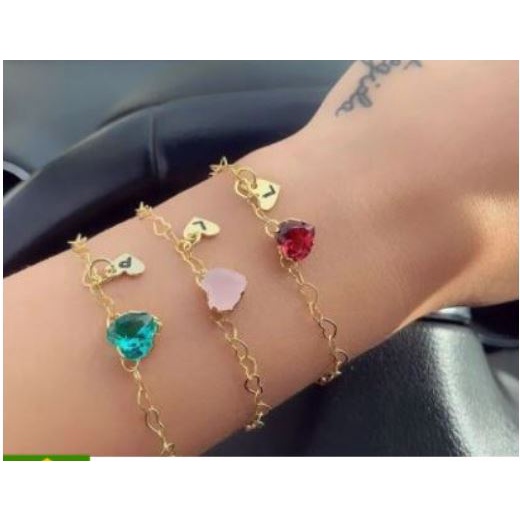 kit 12 Pulseiras Madrinha Elos + Inicial Folheado A Ouro18k em Oferta na Shopee