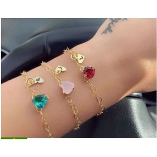 kit 12 Pulseiras Madrinha Elos + Inicial Folheado A Ouro18k