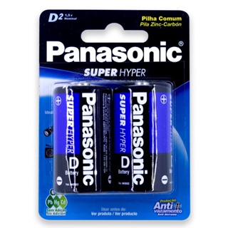 Pilha Zinco D Panasonic Bateria Carvão Grande LR20 2 unidades em Oferta na Shopee
