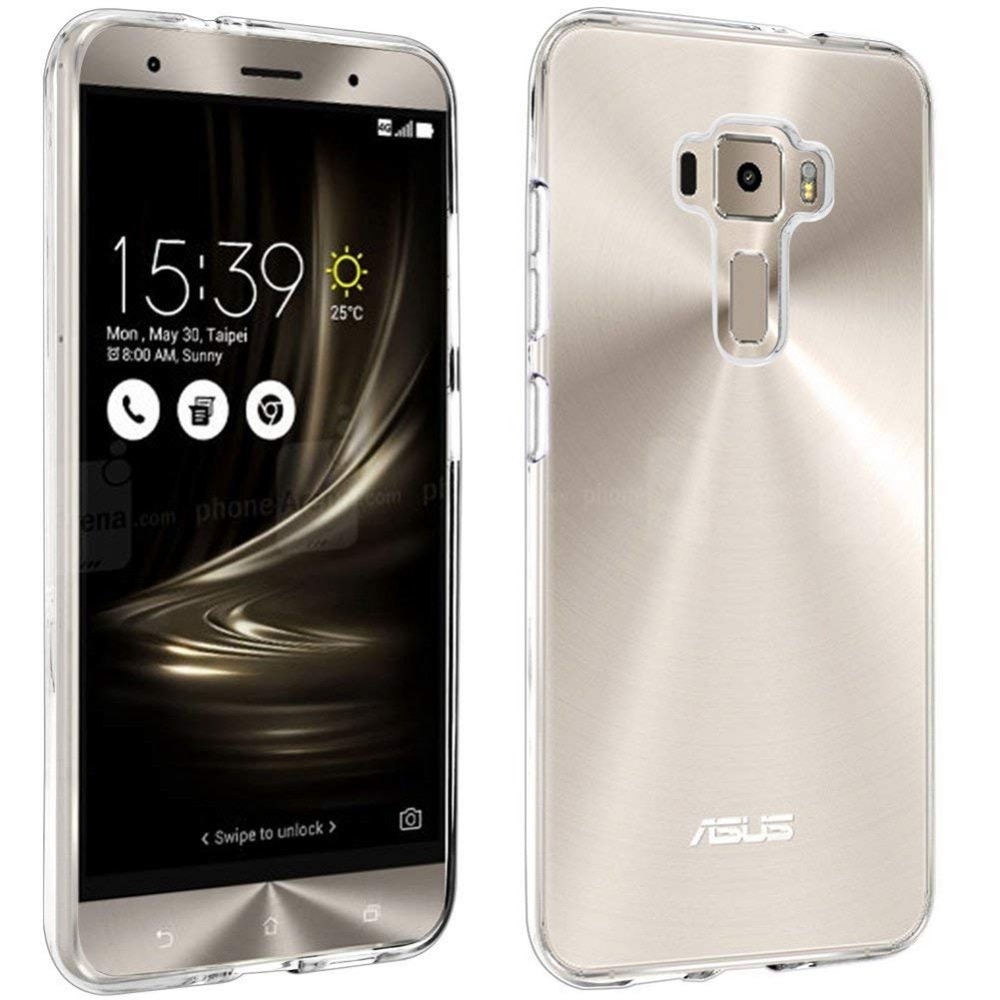 Cover Morbida Per Asus Zenfone 3 ZE552KL - Custodia In Silicone Trasparente Con Stampa Lupo - 6