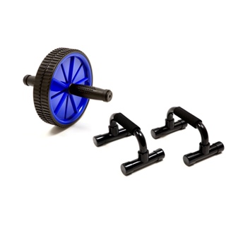 Kit Roda Abdominal + Apoio Fixo para Flexão Paralette Ginástica Exercício de Core Pushup - Odin Fit em Oferta na Shopee