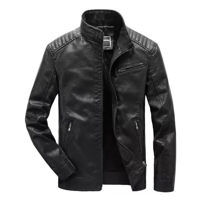 Jaqueta Couro Masculina Preto Envio Imediato Pronta Entrega