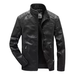 Jaqueta De Couro Forrada Masculina Moda Inverno Motoqueiro