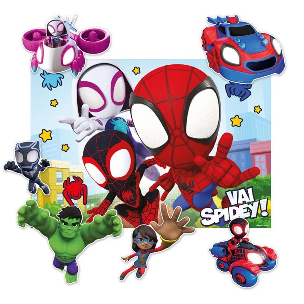 Kit Decorativo Painel e Personagens - Festa Spidey e Seus Amigos - 01 unidade - Regina - Rizzo Festas - Home & Living