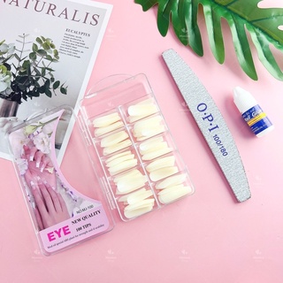 Kit 100 Unhas postiças + Cola 3g+ Lixa banana