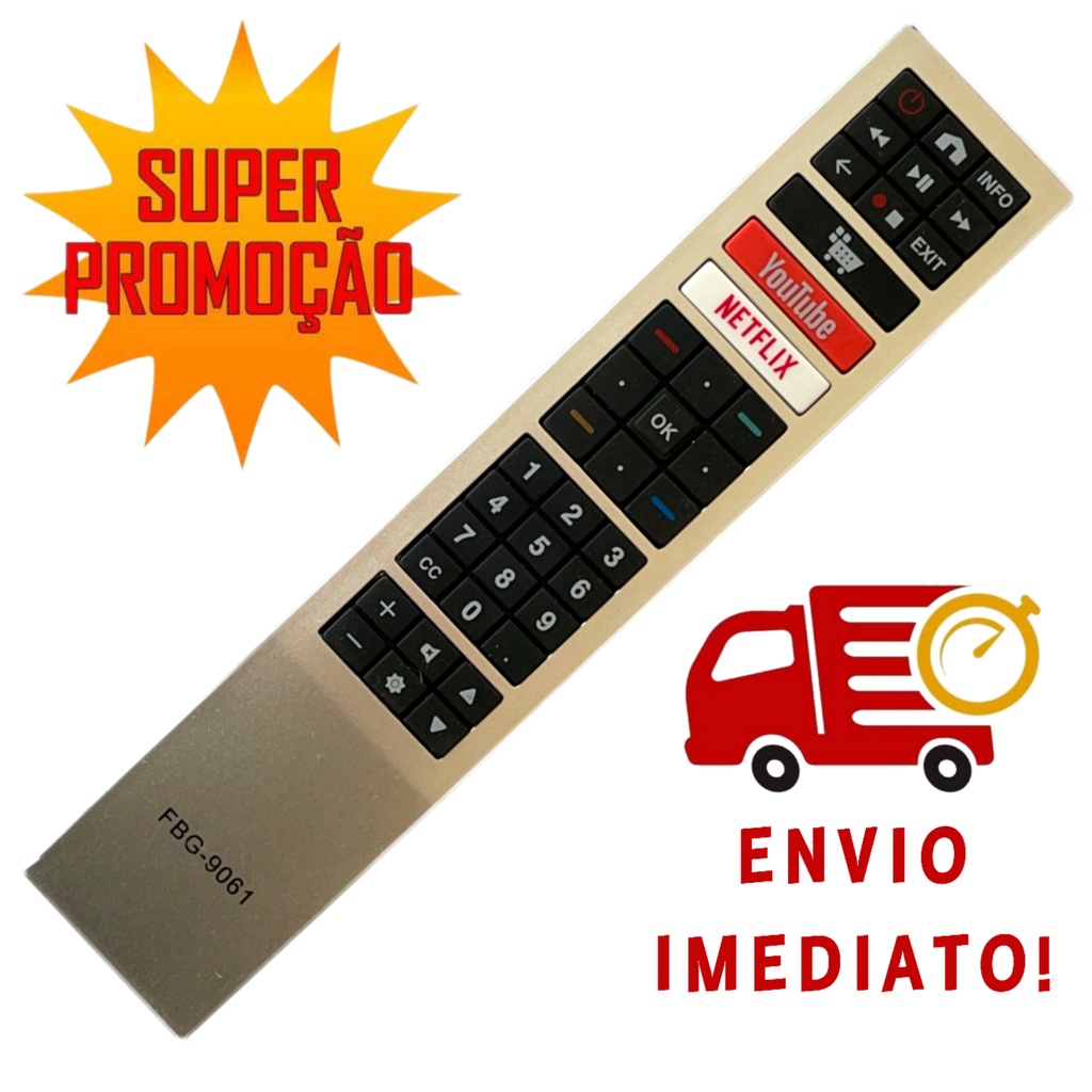 Controle Remoto para TV LED AOC com Netflix / Youtube / Netrange (Smart TV) - 9061