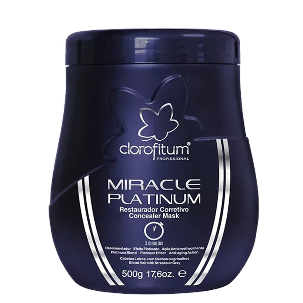 Máscara Matizadora Miracle Platinum 500g Clorofitum