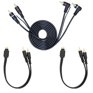 kit 1 Cabo Rca 1,5 metros + 2 Cabos Rca Y 1F+2M Emborachado Preto KX3