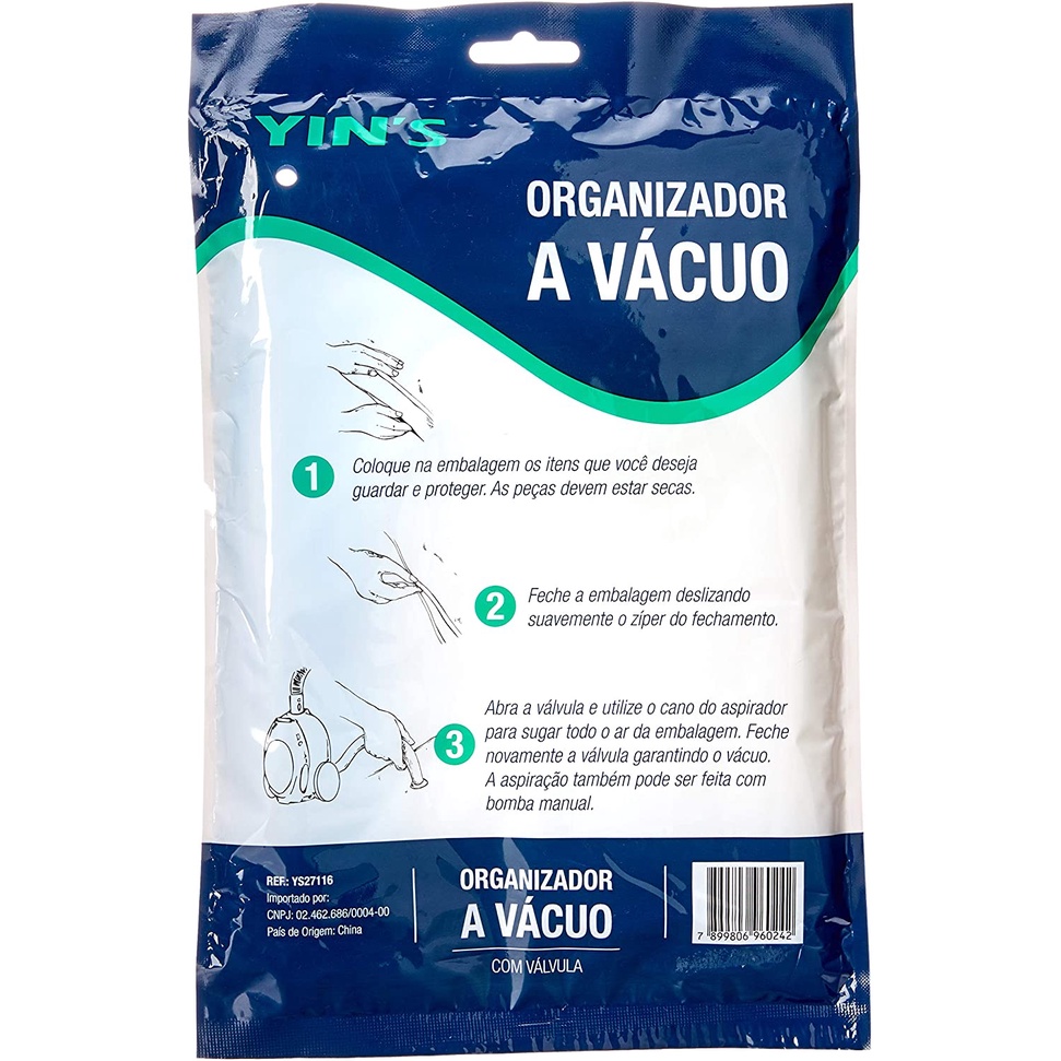 5 Saco A Vácuo Protetor Médio Yins Impermeavel 45x65 Roupas
