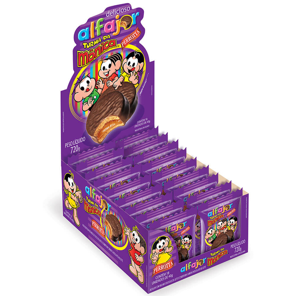Alfajor Turma da Mônica Doce de Leite 40g c/18 - Perrotta